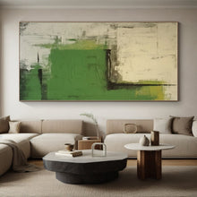 Load image into Gallery viewer, Oversized Green - Gray Abstract Composition Art for Nature - Inspired Living Room & Creative Studio LargeART0531