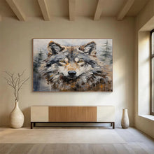 Load image into Gallery viewer, Textured Wolf Portrait Abstract acrylic painting DLZ078