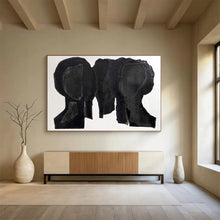 Load image into Gallery viewer, Hand - painted Large - sized Black Cut - out Figures Acrylic Art for Avant - Garde Living Spaces LargeART1780