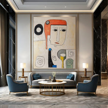 Load image into Gallery viewer, “Abstract Portrait with Geometric Shapes” - Cubist - Inspired Abstract Acrylic, Ideal for Modern Art Gallery and Creative Office DTP004