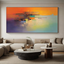 Load image into Gallery viewer, Large - Scale Hand - painted Color - Blocked Urban Abstraction Acrylic Art for Modern City Lofts LargeART0234