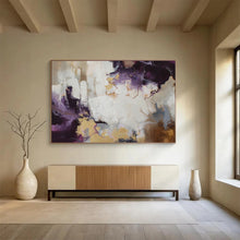 Load image into Gallery viewer, Purple Dreams Abstract Painting with Gold Highlights DKH508