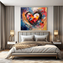 Load image into Gallery viewer, Colorful Heart Abstract Canvas Painting, Perfect for Romantic Bedroom & Art - Filled Wedding Venue LargeART1273