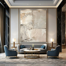 Load image into Gallery viewer, “Cracked Concrete Textures in Neutral Tones” - Beige, Grey, Brown Abstract Art on Canvas DKH1251