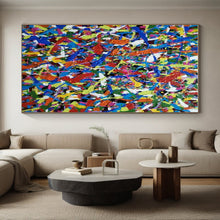 Load image into Gallery viewer, Rainbow Splatter Celebration Art for Kids’ Playroom & Vibrant Art Café LargeART0899
