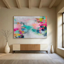 Load image into Gallery viewer, Hand - painted Pastel & Bright Abstract Fusion Acrylic Art for Trendy Teen Bedrooms LargeART1682