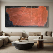 Load image into Gallery viewer, Oversized Red - Black Geometric Abstract Art for Industrial Loft & Contemporary Hallway LargeART0457