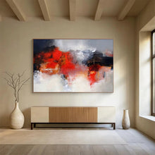 Load image into Gallery viewer, Red And Gray Abstract Painting On Canvas DKH430