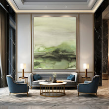 Load image into Gallery viewer, Green - Hued Watercolor Abstract Landscape, Suited for Nature - Lover’s Study & Fresh Kitchen LargeART1965