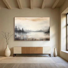 Load image into Gallery viewer, Monochromatic Forest Lake Abstract Painting for Cabin Bedroom & Nature - Themed Study DKH329