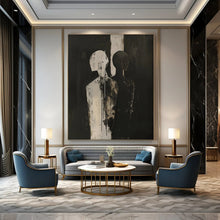 Load image into Gallery viewer, Monochromatic Abstract Figures Painting, Perfect for Modern Art Lounge & Thought - Provoking Study LargeART1930