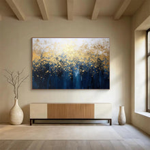 Load image into Gallery viewer, Hand - Painted Golden Forest Canopy Abstract Acrylic Art for Elegant Home Library LargeART1639