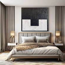 Load image into Gallery viewer, Black & White Minimalist Form Acrylic Art, Great for Scandinavian - Style Home & Serene Meditation Space LargeART1077