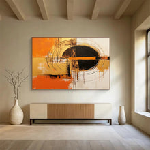 Load image into Gallery viewer, Vibrant Orange and Black Geometric Dynamism Abstract acrylic painting DLZ105