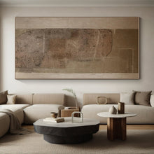 Load image into Gallery viewer, Large - Format Textured Brown - Beige Abstract Art for Rustic Home Office & Cozy Library LargeART0520