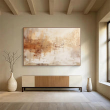 Load image into Gallery viewer, Hand - painted Beige and Brown Textured Abstract Acrylic Art for Cozy Living Room Corners LargeART1723