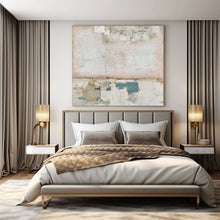 Load image into Gallery viewer, Hand - painted Large - sized Pastel - Toned Abstract Collage Acrylic Art for Feminine Bedrooms LargeART0109