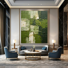 Load image into Gallery viewer, Textured Green Abstract Masterpiece, For Rustic Living Room & Art Gallery Display LargeART2277