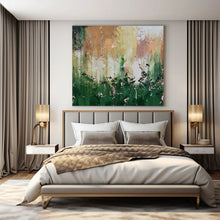 Load image into Gallery viewer, Green - Gold Floral Abstract Painting, Suited for Botanical - Themed Bedroom & Garden - Lover’s Study LargeART1403