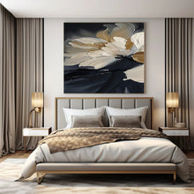 Load image into Gallery viewer, Cream and Black Floral Art, Suited for Elegant Bedroom & Sophisticated Lounge LargeART1091
