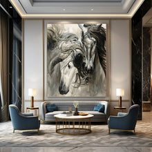 Load image into Gallery viewer, “Majestic Horses in Motion” - Impressionistic Equine Art on Canvas DKH1644