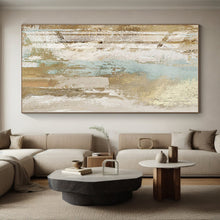Load image into Gallery viewer, Large - Scale Beige - Blue Abstract Textured Art for Living Room & Hotel Lobby LargeART0434