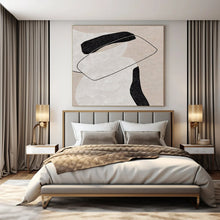 Load image into Gallery viewer, Abstract Figure with Black - White Shapes Abstract Canvas Painting, Great for Modern Bedroom & Art Gallery LargeART1141