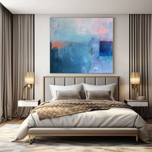 Load image into Gallery viewer, Blue - Toned Abstract Landscape Canvas Painting, Ideal for Coastal Home Office & Minimalist Living Room LargeART1178