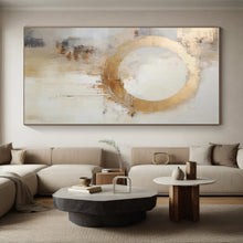 Load image into Gallery viewer, Gold Ring with Drips Acrylic Art - Great for Modern Art Gallery & Glamorous Dining Room LargeART0586