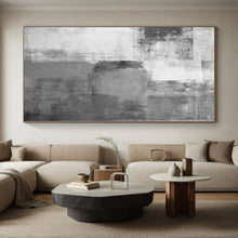 Load image into Gallery viewer, Oversized Gray - White Block Abstract Acrylic Art for Minimalist Home & Studio Lounge LargeART0377