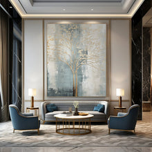 Load image into Gallery viewer, Golden Tree Abstract Painting, Perfect for Sophisticated Dining Room & Calming Bedroom LargeART1838