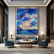 Load image into Gallery viewer, Blue & Orange Abstract Landscape Art, Perfect for Adventurous Living Room & Inspirational Office LargeART2112