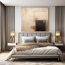 Load image into Gallery viewer, Black, White, and Red Abstract Canvas Painting, Great for Bold Living Room & Creative Agency LargeART1291