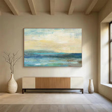 Load image into Gallery viewer, Soft Blue And Green Coastal Abstract Painting On Canvas DKH435