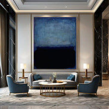 Load image into Gallery viewer, “Blue and Black Color - Field” - Rothko - Inspired Art on Canvas DKH1617