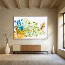 Load image into Gallery viewer, Vibrant Floral & Butterfly Abstract Painting on Canvas DKH537