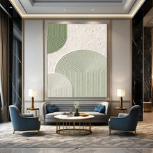 Load image into Gallery viewer, “Green Textured Arches” - Minimalist Abstract Art on Canvas DKH1488