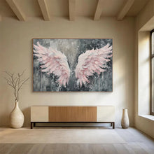 Load image into Gallery viewer, Pink Wings of Hope Hand-Painted Abstract Acrylic Art for Teen’s Room Inspiration LargeART1618