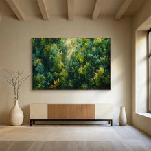 Load image into Gallery viewer, Green Forest “Sunlit Glade” Painting on Canvas, Nature - Inspired Wall Art DKH811