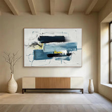 Load image into Gallery viewer, Blue & Black Abstract - Modern Living Room Art LargeART1561