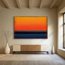 Load image into Gallery viewer, Orange And Blue Abstract Sunset Painting On Canvas DKH449
