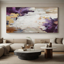 Load image into Gallery viewer, Enormous Purple - Gold Abstract Acrylic Art for Luxury Dining Room Walls LargeART0259