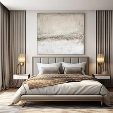 Load image into Gallery viewer, Light Neutral Textured Abstract Art for Scandinavian - inspired Bedroom & Calm Meditation Space LargeART0966