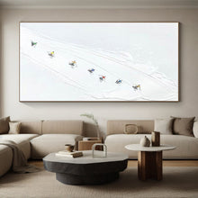 Load image into Gallery viewer, Large - Scale Skiers on Snow Slope Abstract - Ideal for Ski Resort Lodge & Winter Sports Bar LargeART0734