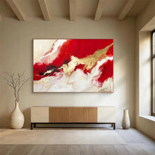 Load image into Gallery viewer, Red - Gold Abstract Art - Ideal for Dramatic Entryways LargeART1614