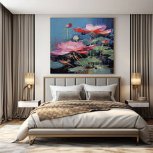 Load image into Gallery viewer, Pink Lotus Floral Abstract Painting, Suited for Zen - Inspired Bedroom & Spa Retreat LargeART1436