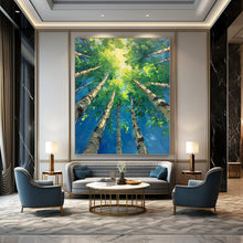 Load image into Gallery viewer, “Green Forest Canopy” - Impressionistic Landscape Art on Canvas DKH1552