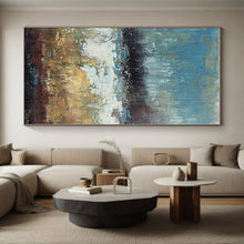 Load image into Gallery viewer, Large - Format Blue - Brown Abstract Landscape Acrylic Art for Lake House & Art Studio LargeART0420
