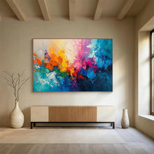 Load image into Gallery viewer, Hand - Painted Vivid Color Block Abstract Acrylic Art for Creative Studio Space LargeART1643