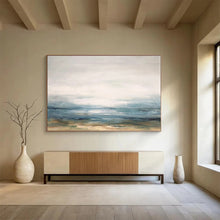 Load image into Gallery viewer, Soft - Hued Abstract Seascape for Coastal Bedroom & Nautical Library DKH174